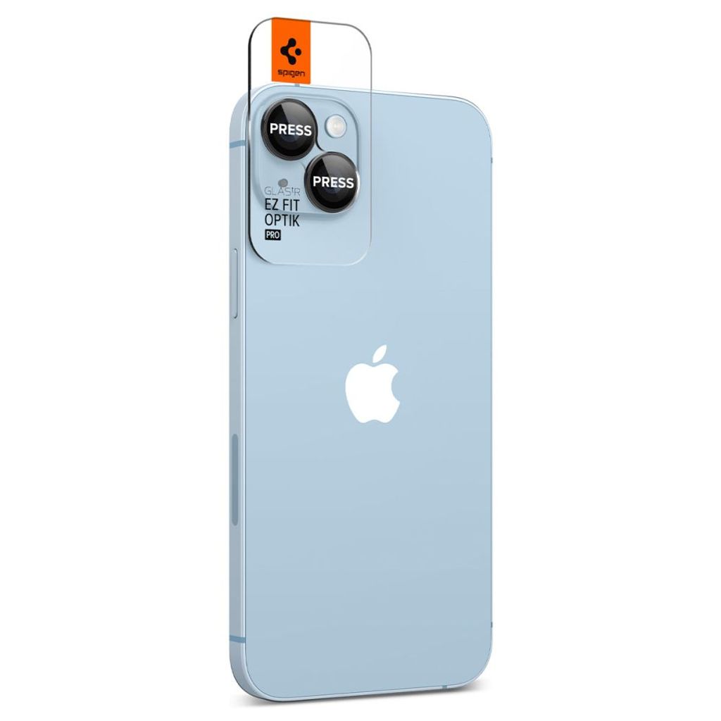 Spigen Glas.tR EZ Fit Optik 2-Pack Linsebeskyttelse til iPhone 14/Plus/15/Plus