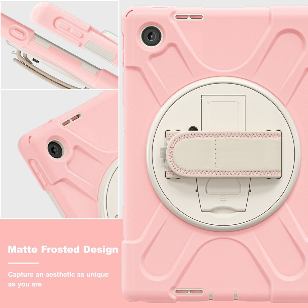 Lenovo Tab 10.1 (2025)/Zhaoyang K10C Deksel med Roterende Håndrem - Rosa