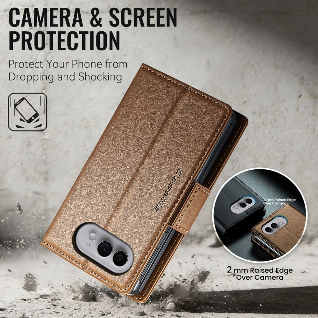 CASEME iPhone Duo Lompakkokotelo RFID-suojauksella - Ruskea