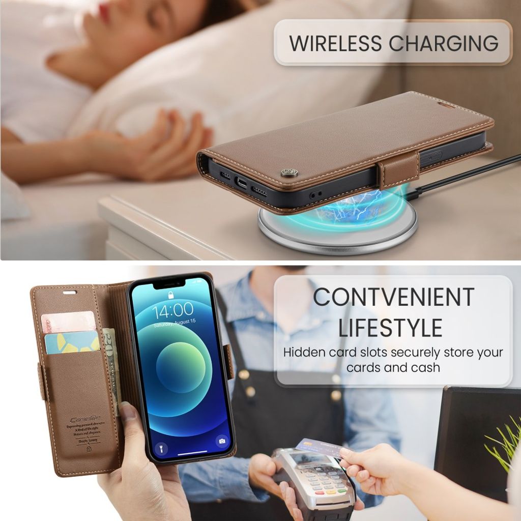 CASEME iPhone 12 Mini Wallet Cover with Stand - Brown