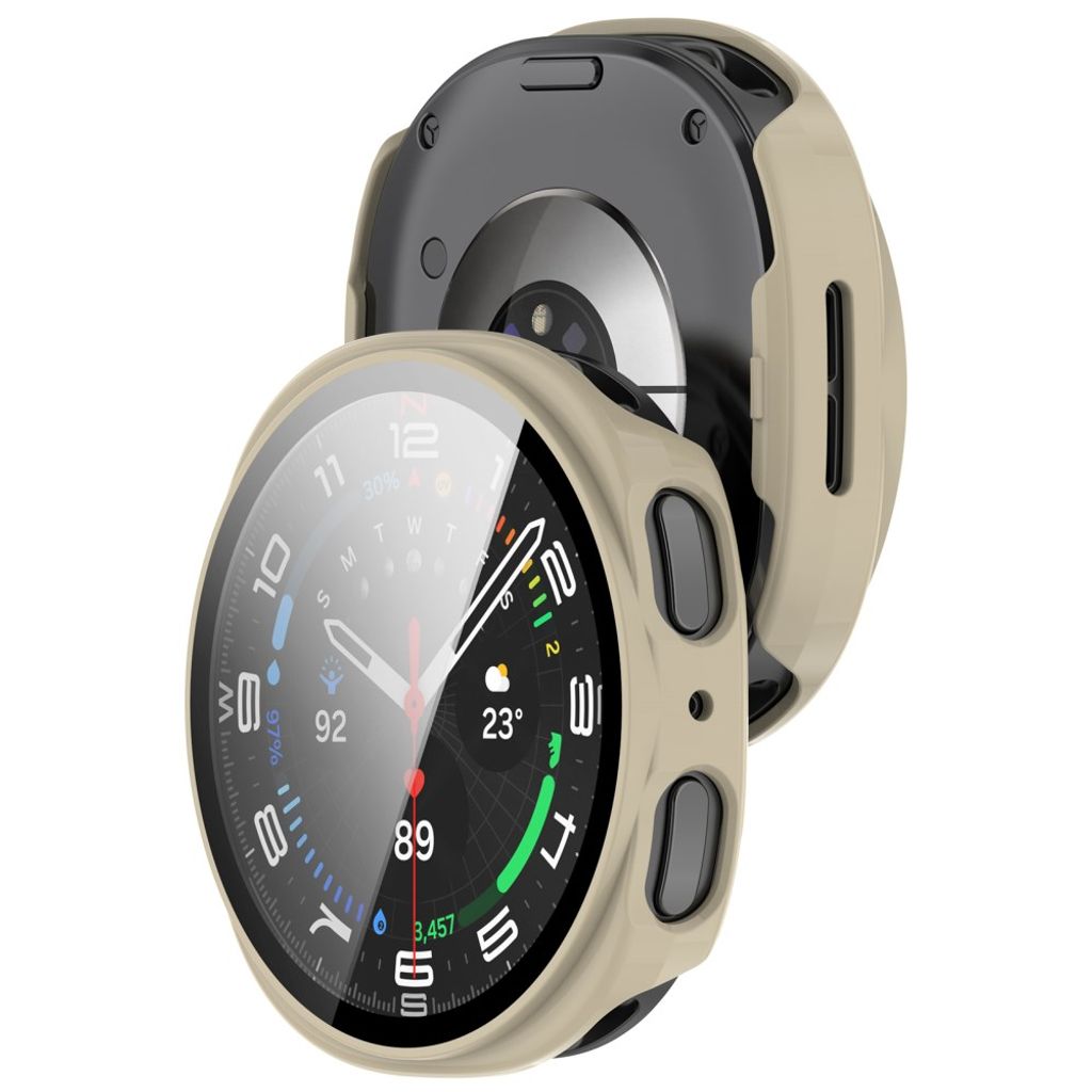 Samsung Galaxy Watch9 44mm Deksel med skjermbeskytter i glass - Hvit