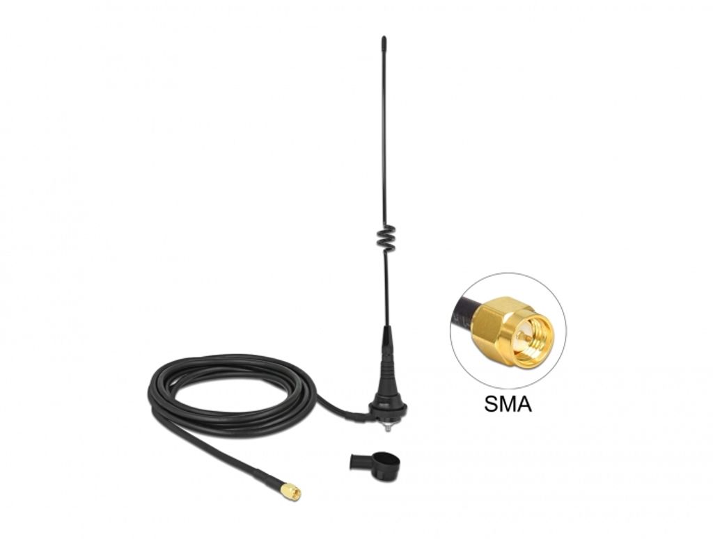 Delock LPWAN 868 MHz antenne SMA-stik 4,5 dBi til udendørs brug med 2,5 m kabel