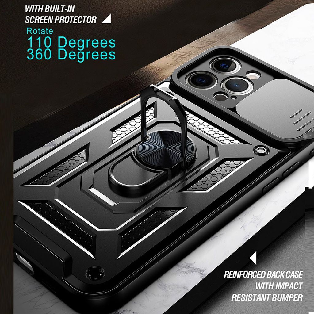 iPhone 11 Pro Max Kuori Jalusta Liukulinsensuoja – Hopea