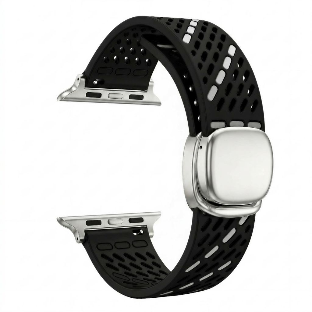 Apple Watch 42 / 41/ 40 / 38mm Klockarmband i Silikon - Svart/Grå