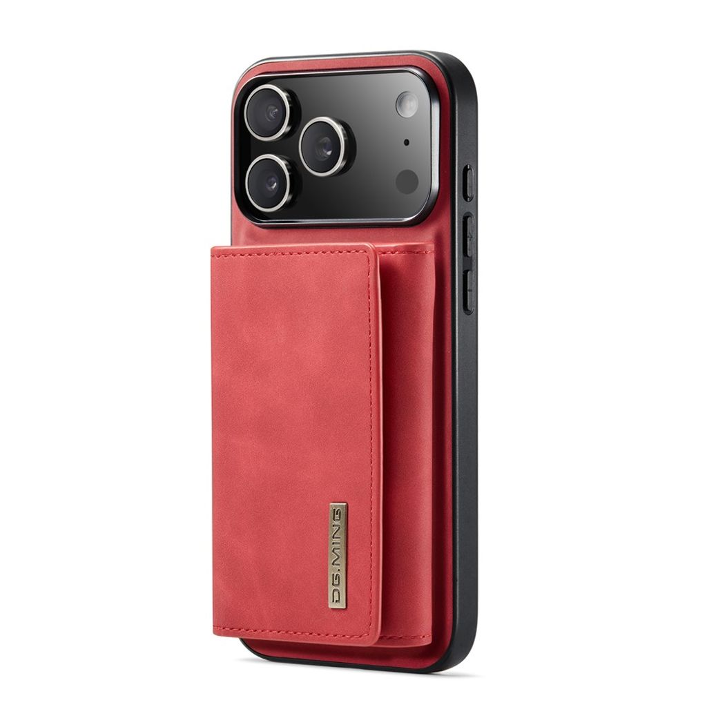 DG.MING M1 iPhone 18 Pro Max/17 Pro Max Skal med Stativ & Avtagbar Plånbok - Röd
