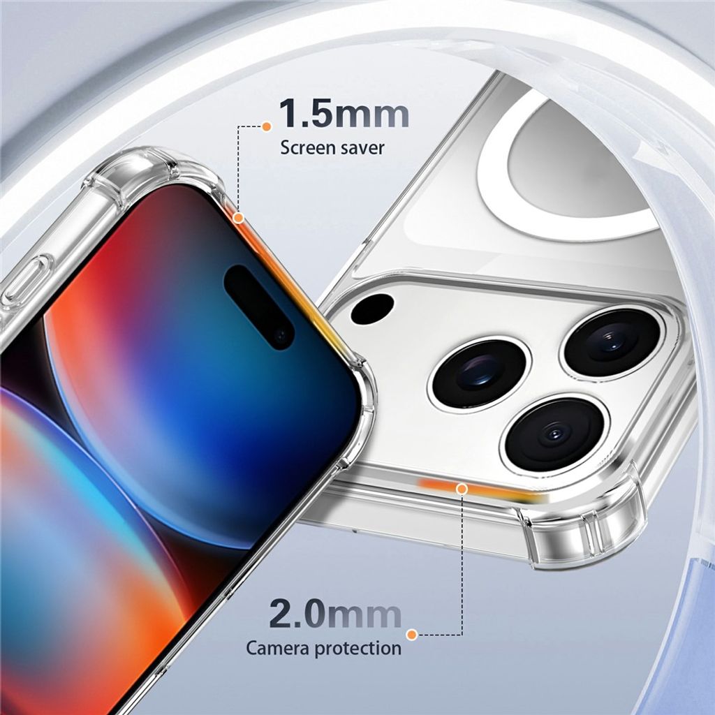 iPhone 18 Pro MagSafe-cover med 2x skærmbeskyttelse + 2x kameralinsebeskyttelse