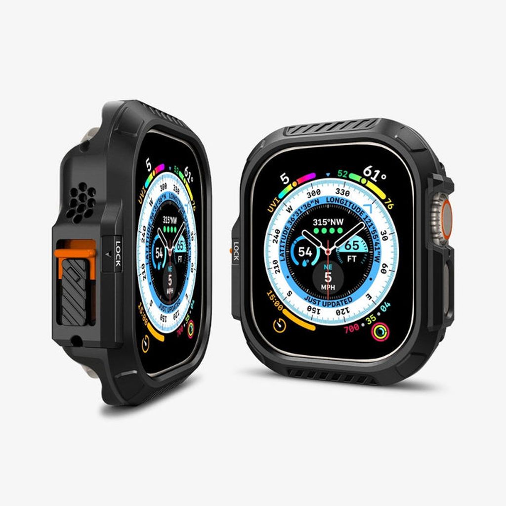 Spigen Apple Watch Ultra 4/3/2/1 49mm kuori Lock Fit - Musta