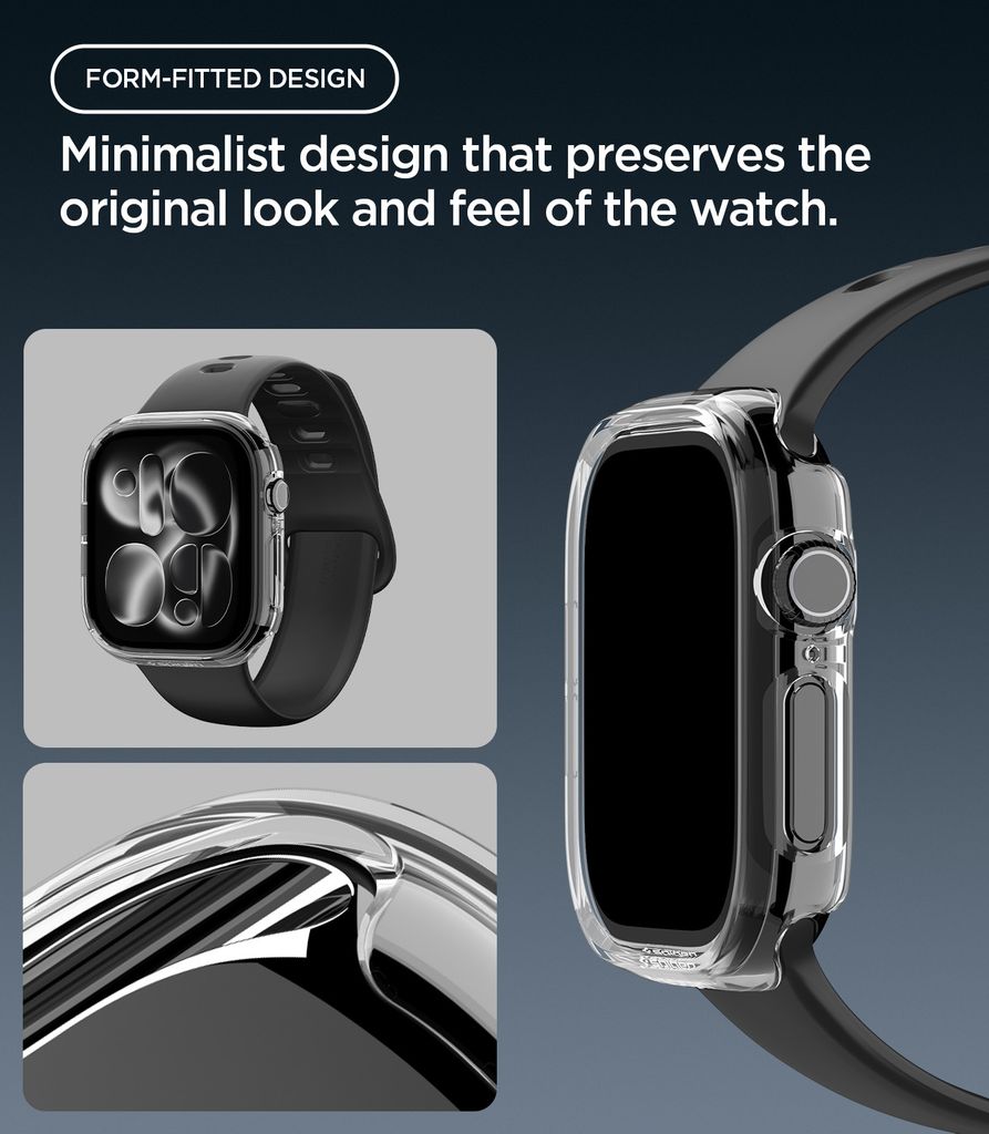 Spigen Apple Watch 12 (42mm) kuori Thin Fit - Läpinäkyvä