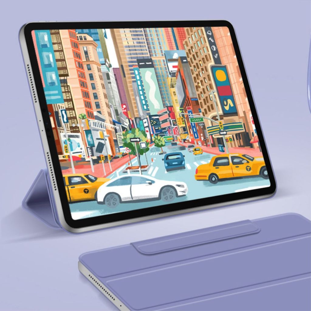 iPad Air 13" / Pro 12.9" Tri-fold flip cover med magnetisk lukning - Blå