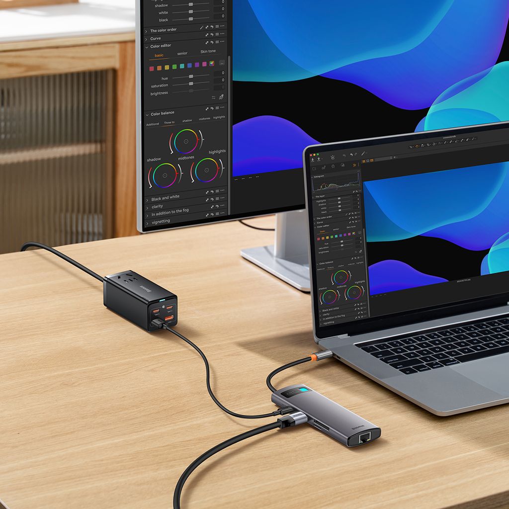 Baseus StarJoy 8i1 USB-C multiport hub - grå