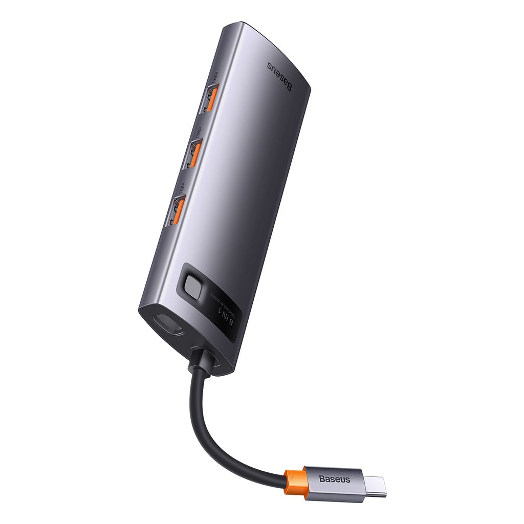 Baseus StarJoy 8i1 USB-C multiport hub - grå