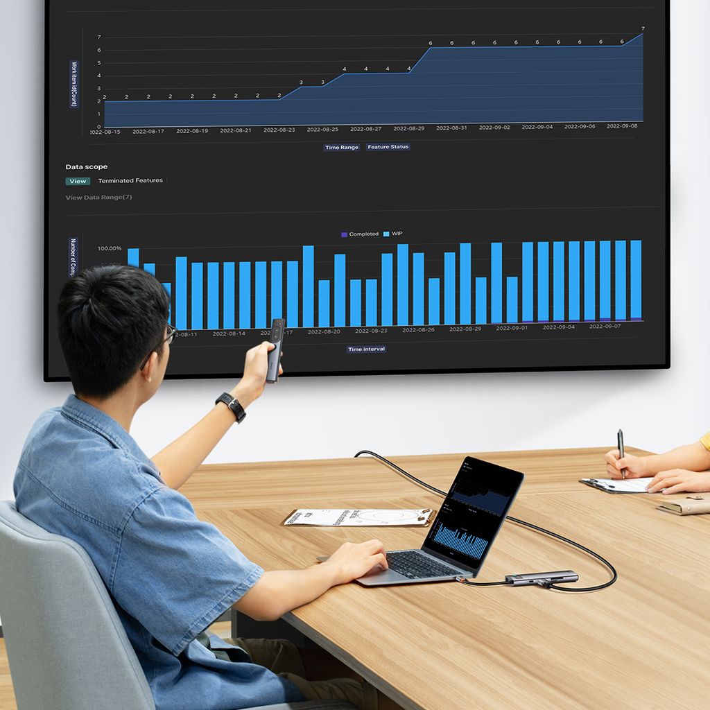 Baseus StarJoy 8i1 USB-C multiport hub - grå