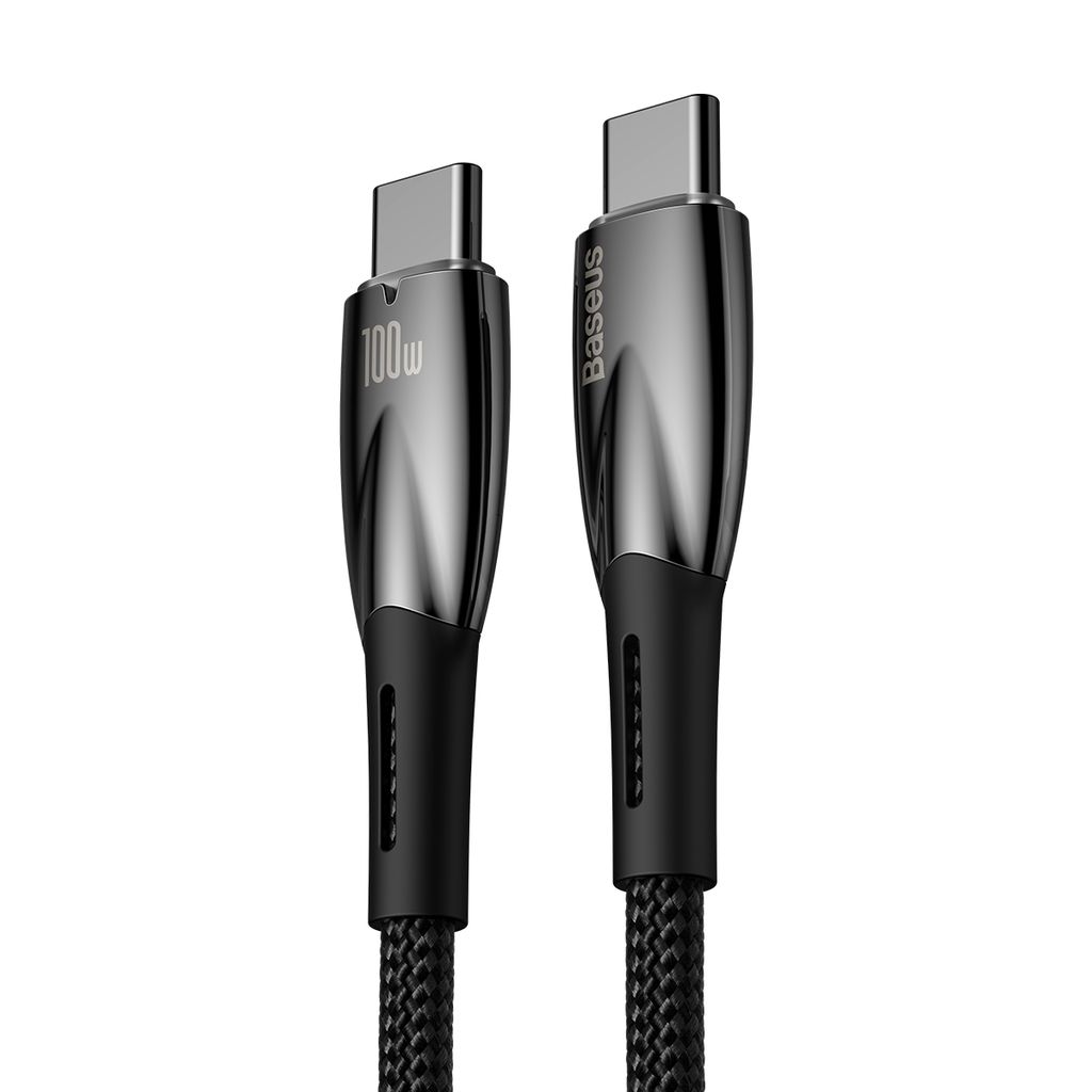 Baseus Glimmer Series Fast Charging Cable USB-C 480Mbps PD 100W 2m Sort