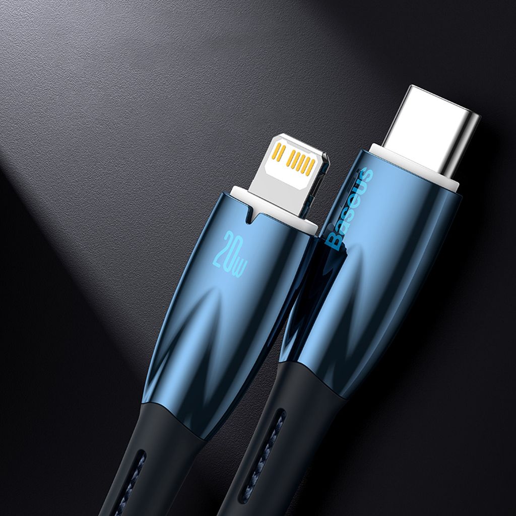 Baseus Glimmer Series Fast Charging Cable USB-C 480Mbps PD 100W 2m Sort