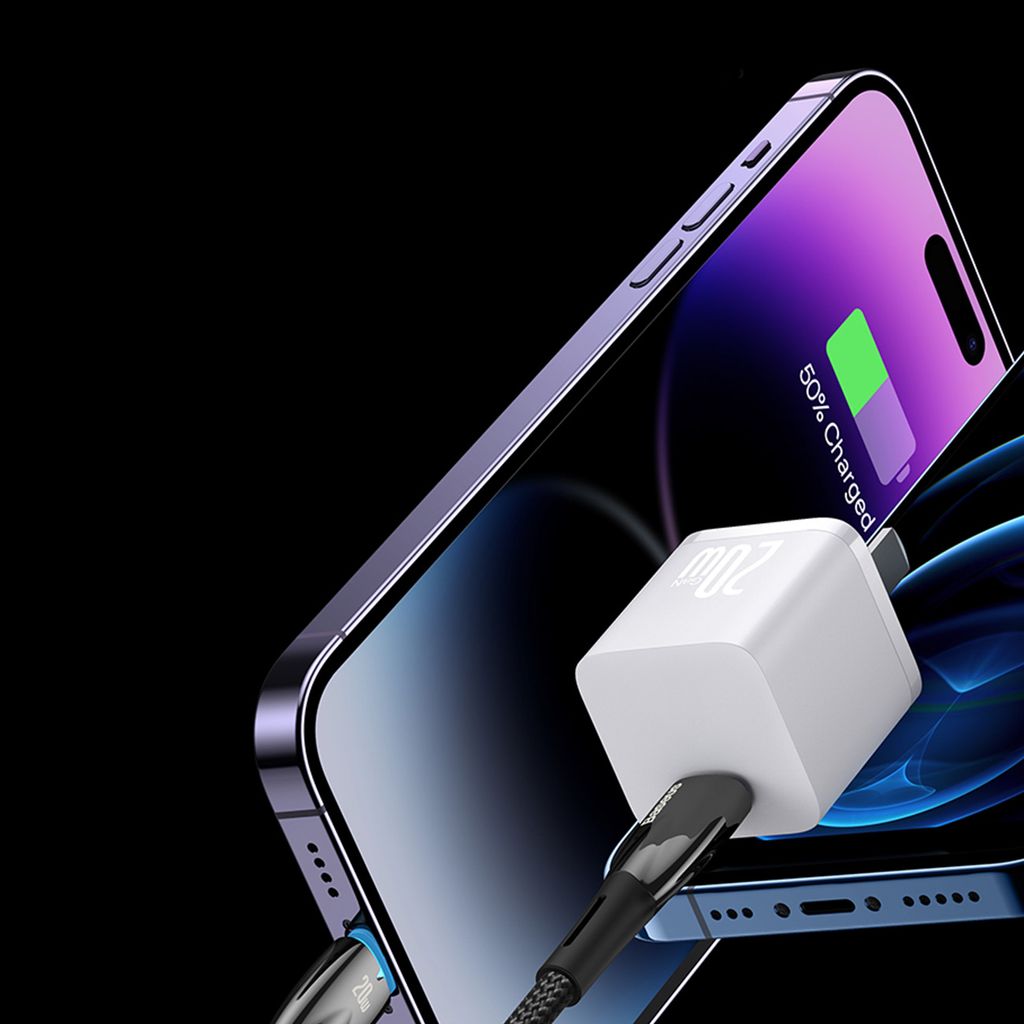 Baseus Glimmer Series Fast Charging Cable USB-C 480Mbps PD 100W 2m Sort