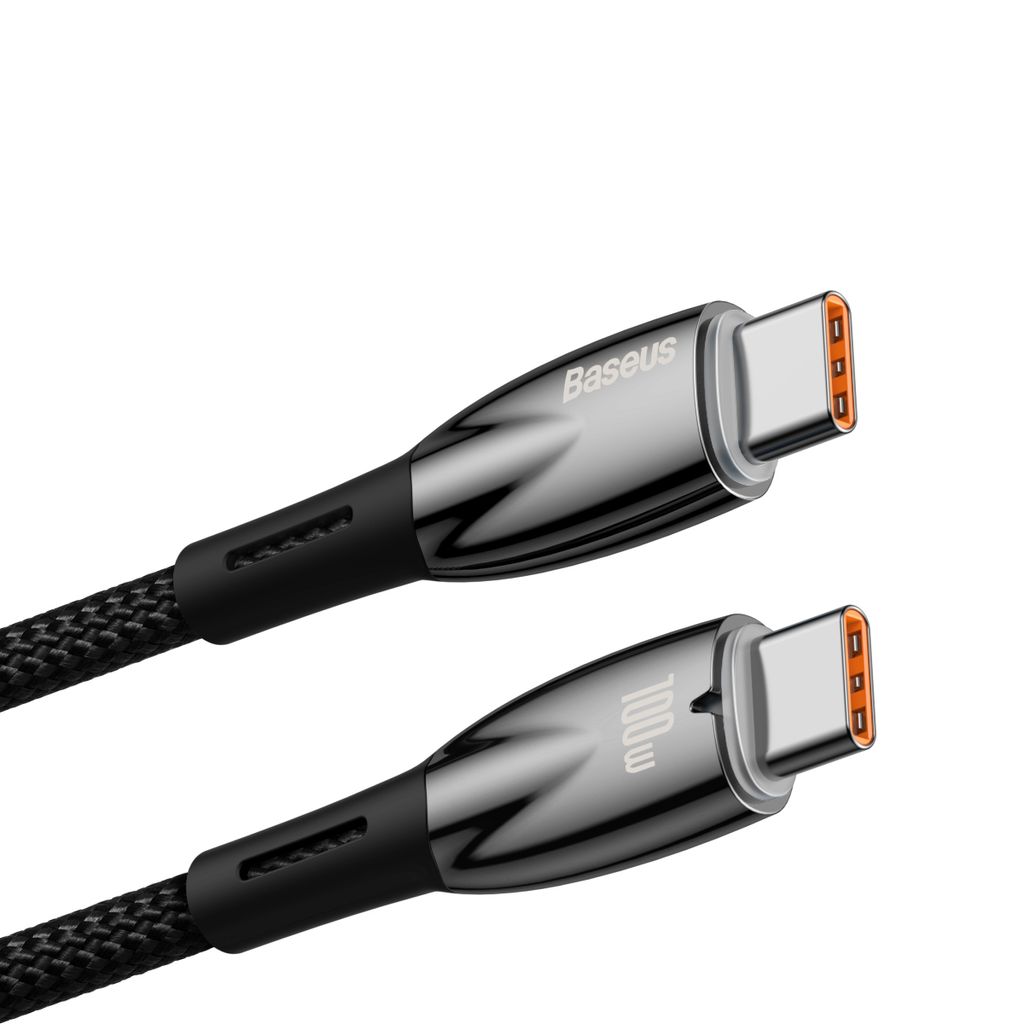 Baseus Glimmer Series Fast Charging Cable USB-C 480Mbps PD 100W 2m Sort