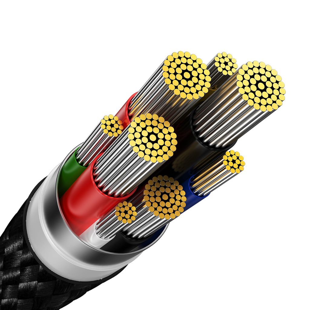 Baseus Glimmer Series Fast Charging Cable USB-C 480Mbps PD 100W 2m Sort