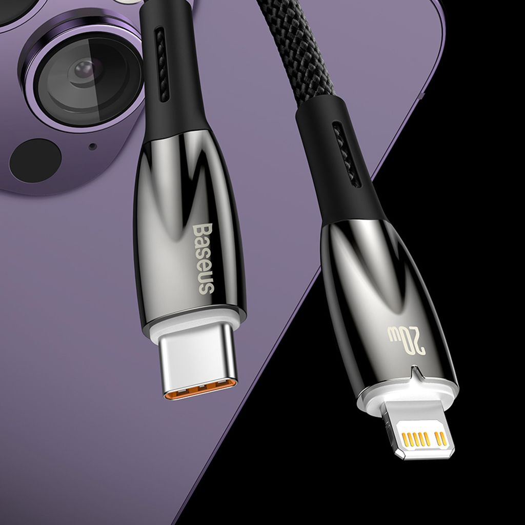 Baseus Glimmer Series Fast Charging Cable USB-C 480Mbps PD 100W 2m Sort