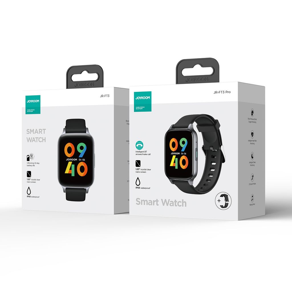 Joyroom Fit-Life JR-FT3 Pro smartklokke med svartjeneste og IP68 – grå