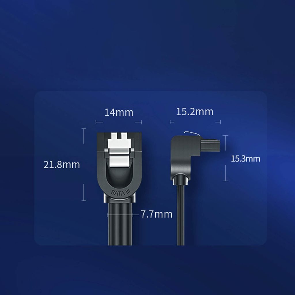 Ugreen angle SATA 3.0 kabel 0.5m sort (US217)