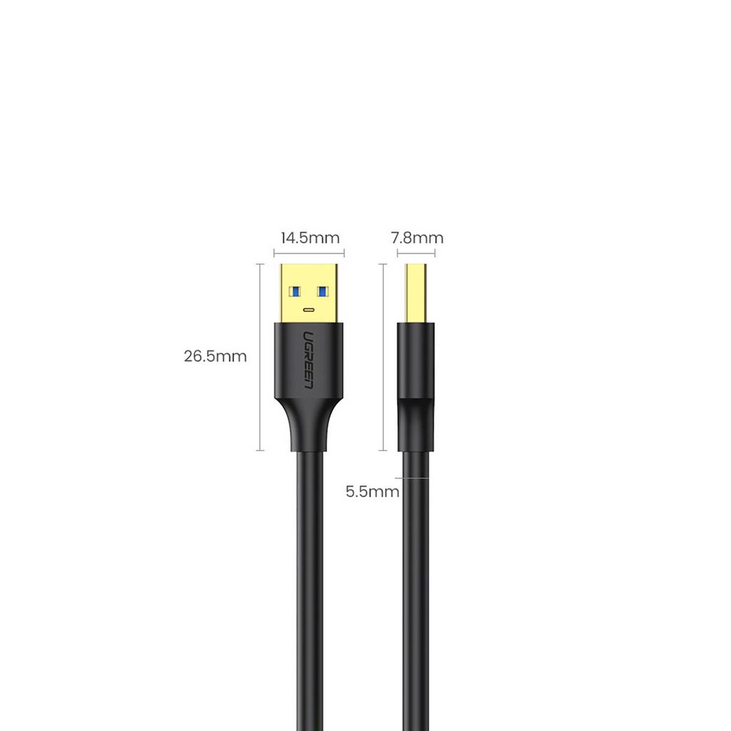 Ugreen US128 10369 USB-A 3.0 kabel 0,5m – svart