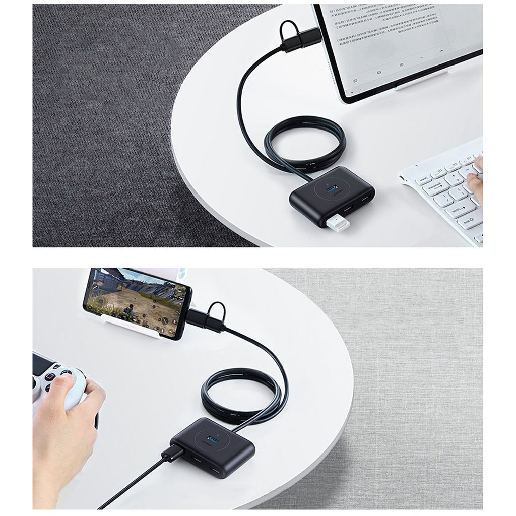 Ugreen HUB 4in1 USB-C - 4xUSB 3.0 5Gb/s 1m svart (CR113)