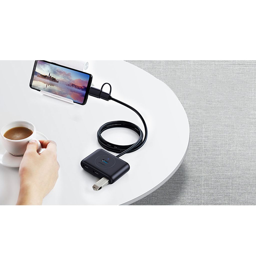 Ugreen HUB 4in1 USB-C - 4xUSB 3.0 5Gb/s 1m svart (CR113)
