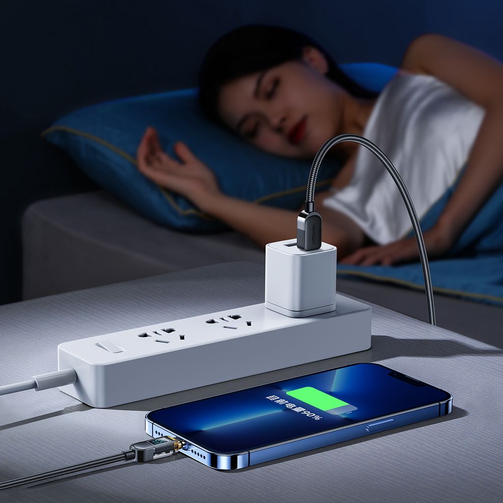 Joyroom A4 USB-C / Lightning kabel 20W 1.2m med display - sort