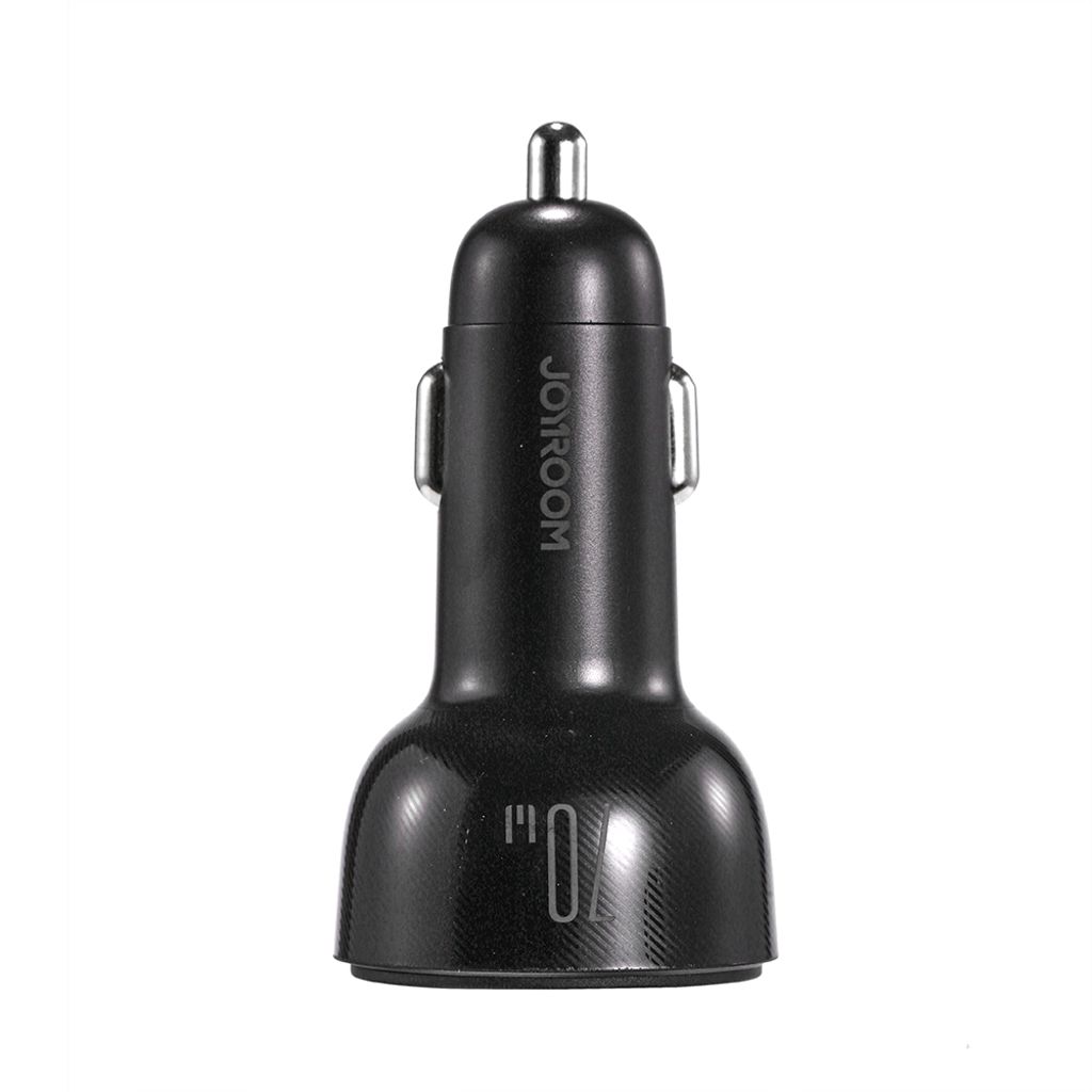 Joyroom biloplader 70W med 3 porte: USB, 2x USB-C sort (JR-CL26)