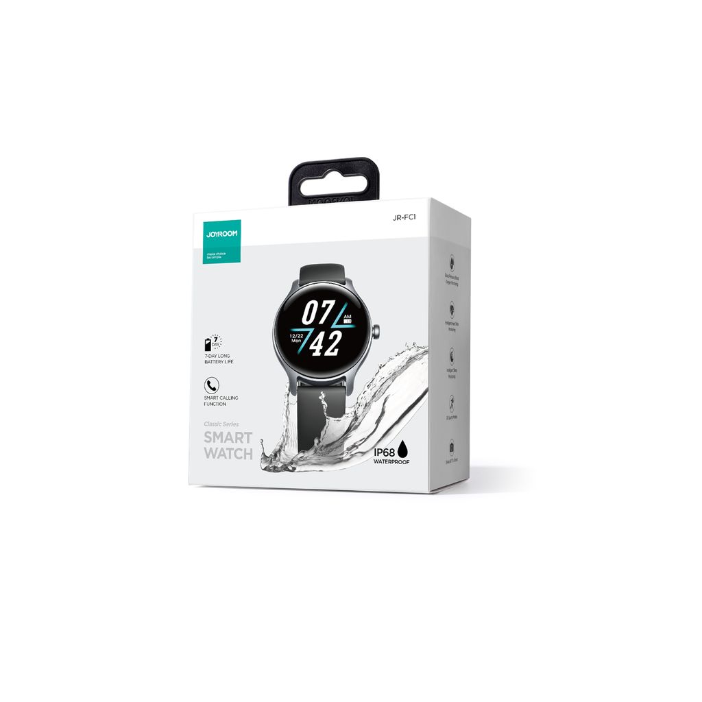 Joyroom Classis Series JR-FC1 smartklokke med samtalefunksjon, IP68, grå