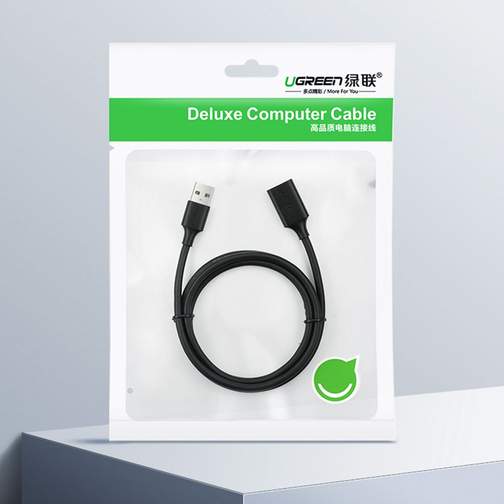 Ugreen USB-förlängningskabel USB-A hane till USB-A hona 1,5m svart