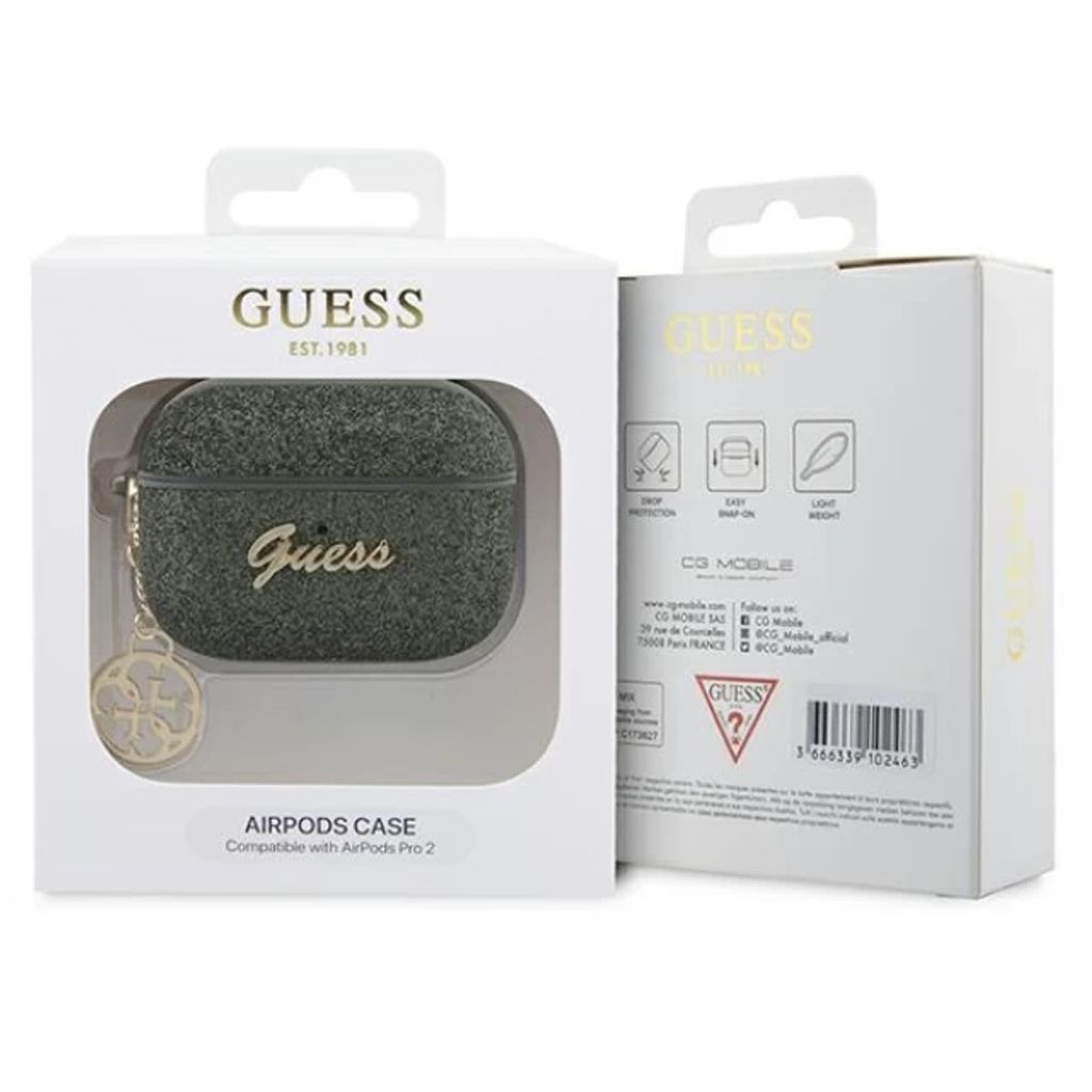 Guess Glitter Flake 4G Charm Etui till Airpods Pro 2 - Grøn