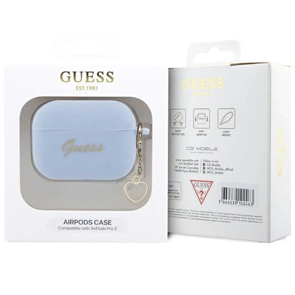 Guess Charm Heart Silikon Fodral till Airpods Pro 2 - Blå