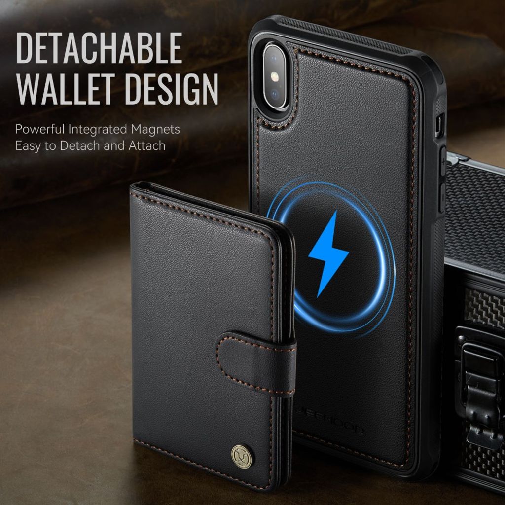 JEEHOOD iPhone XS Max Pungcover Kortholder RFID MagSafe – Sort