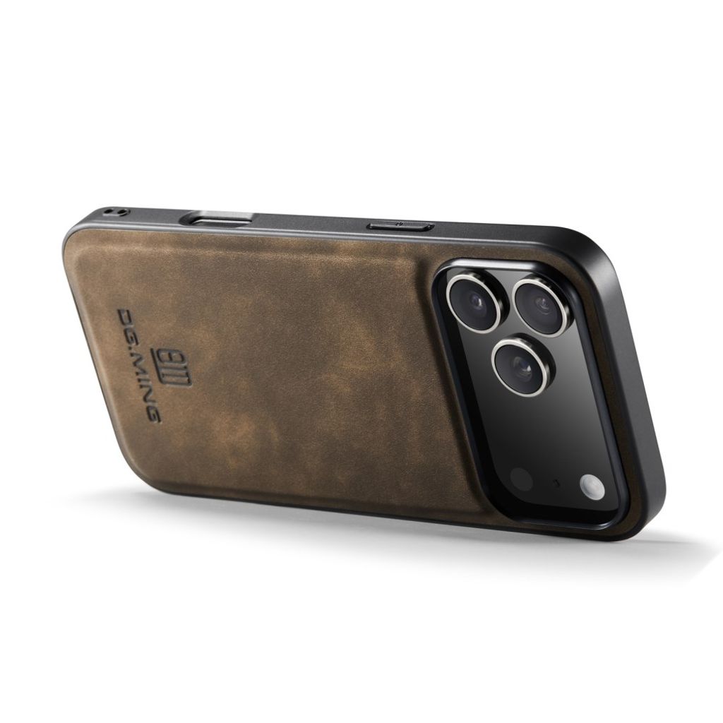 DG.MING iPhone 18 Pro Max/17 Pro Max Deksel med PU-lær - Brun