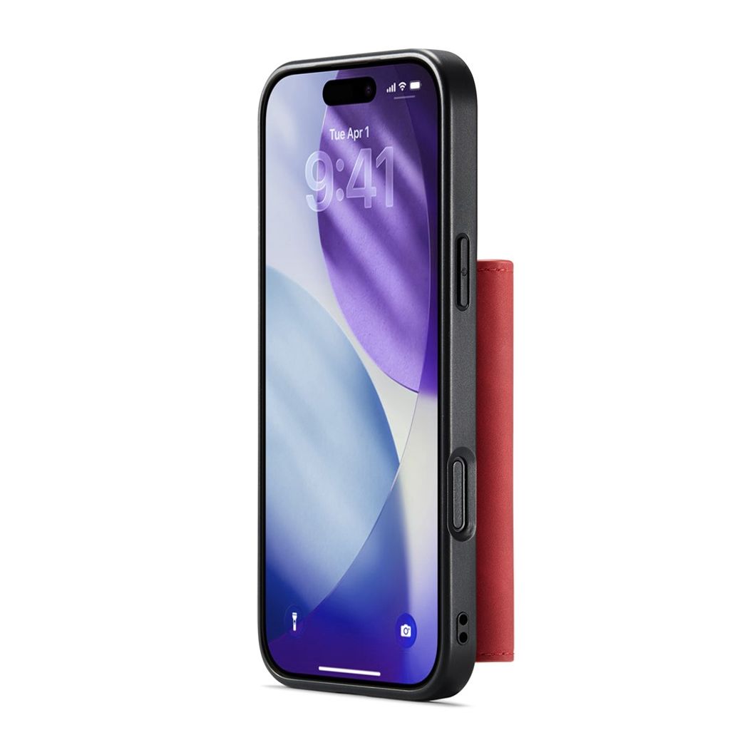 DG.MING M1 iPhone 18 Pro Max/17 Pro Max Skal med Stativ & Avtagbar Plånbok - Röd