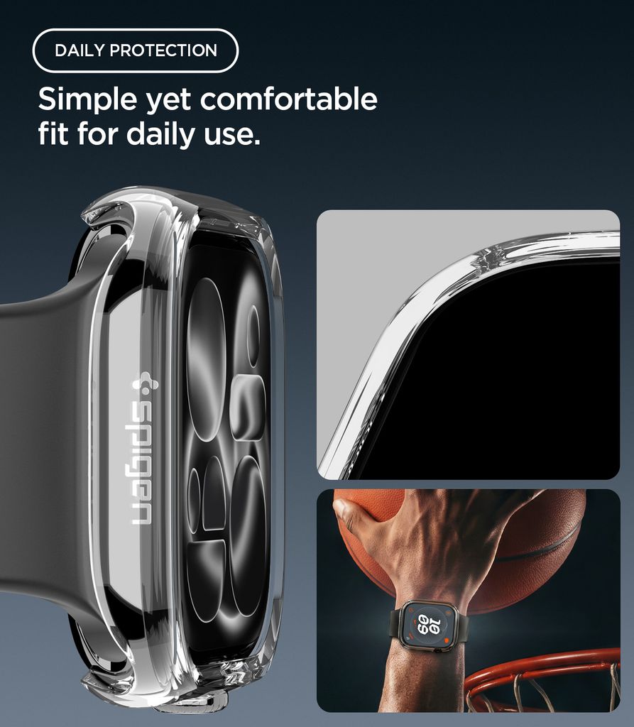 Spigen Apple Watch 12 (42mm) kuori Thin Fit - Läpinäkyvä