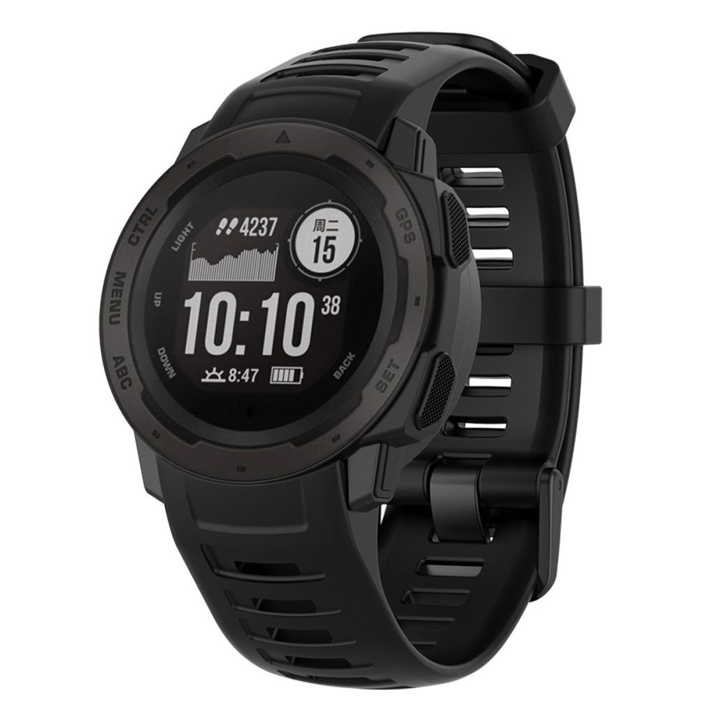Garmin Instinct/Instinct 2/Tactical/Tide klokkerem i silikon – svart