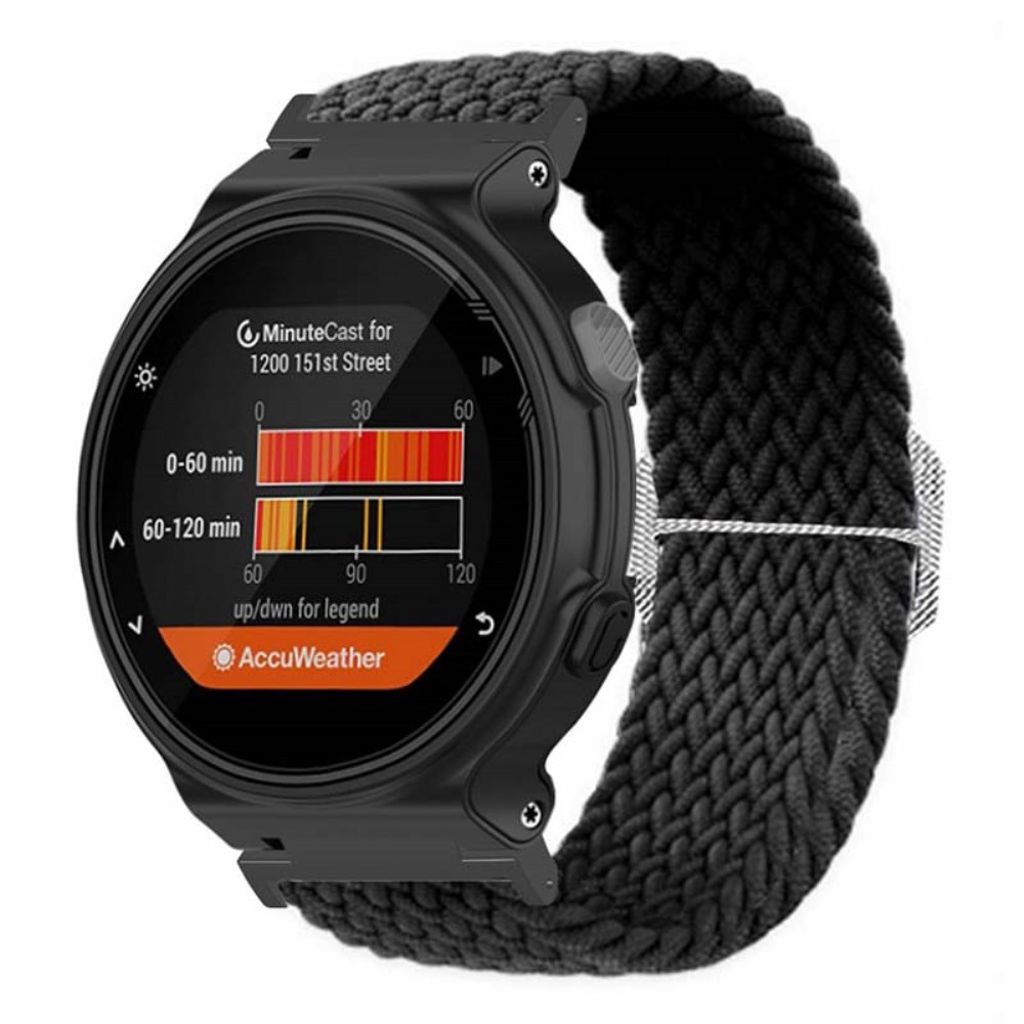 Garmin Forerunner 220/230/235/620/630/735X klockarmband i nylon - Svart