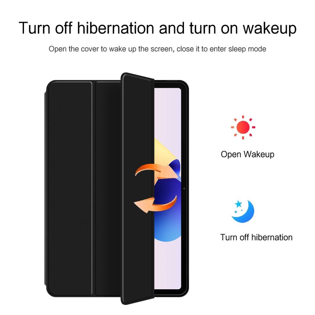 Xiaomi Redmi Pad 2 Pro Etui PU-lær og TPU Tri-Fold - Svart