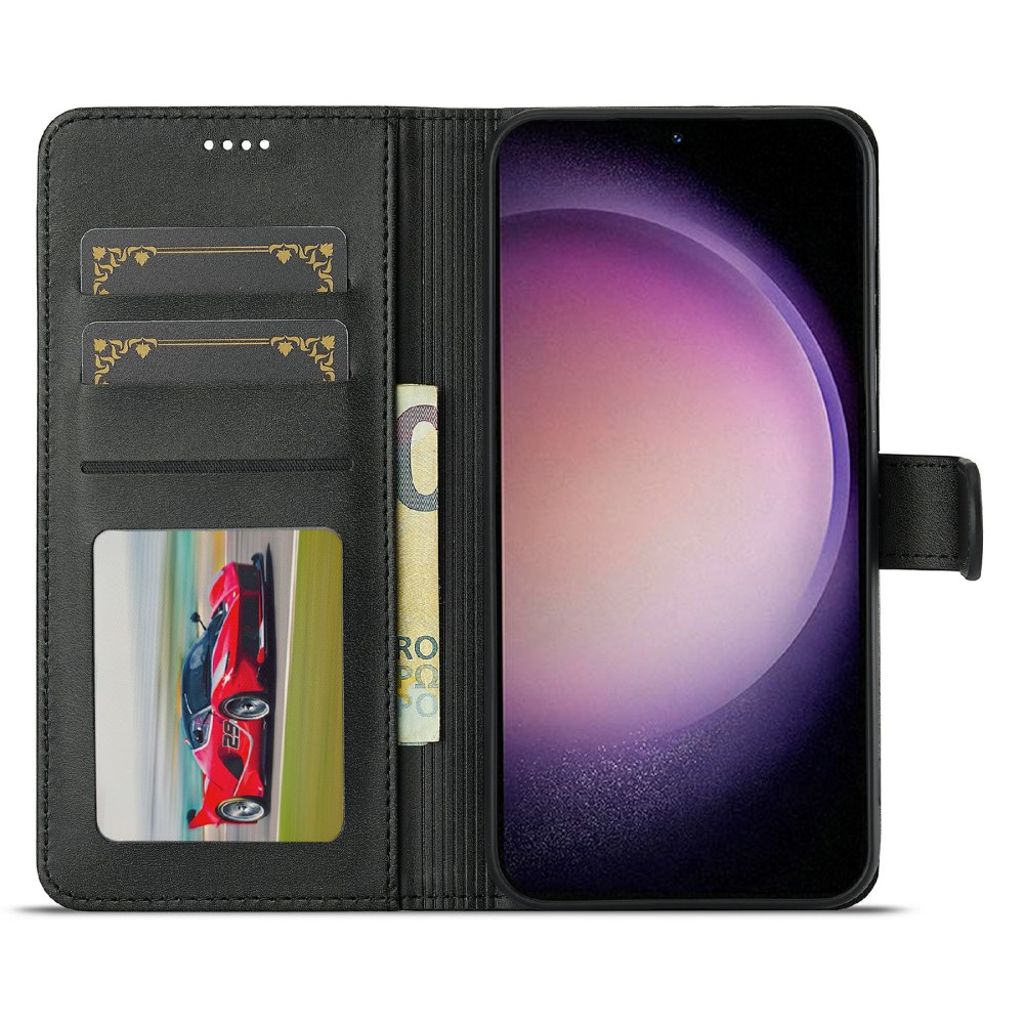 LC.IMEEKE Samsung Galaxy S25 Plus Lommeboketui PU-lær Stativ – Svart