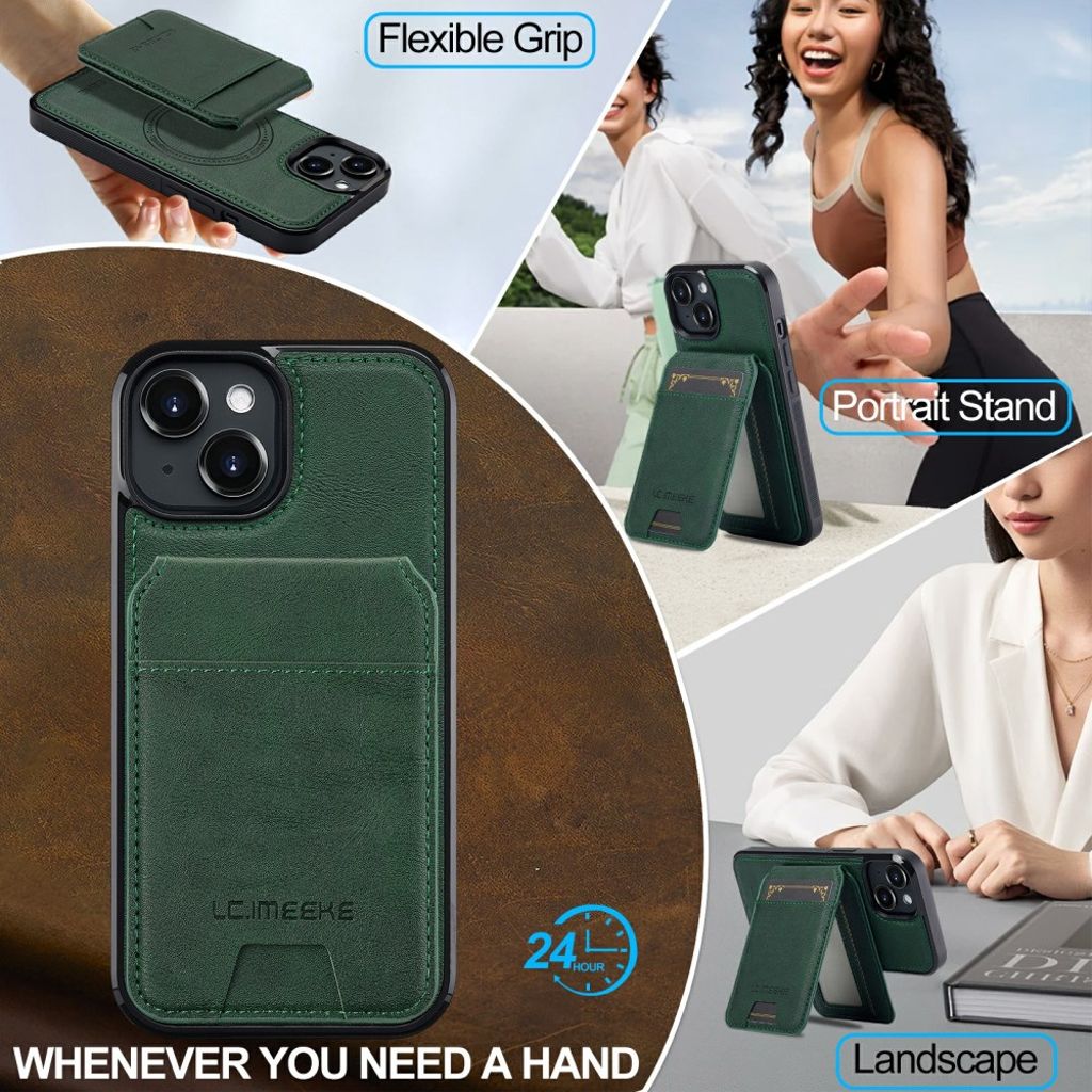 LC.IMEEKE iPhone 15 Plus Kuori MagSafe - Vihreä