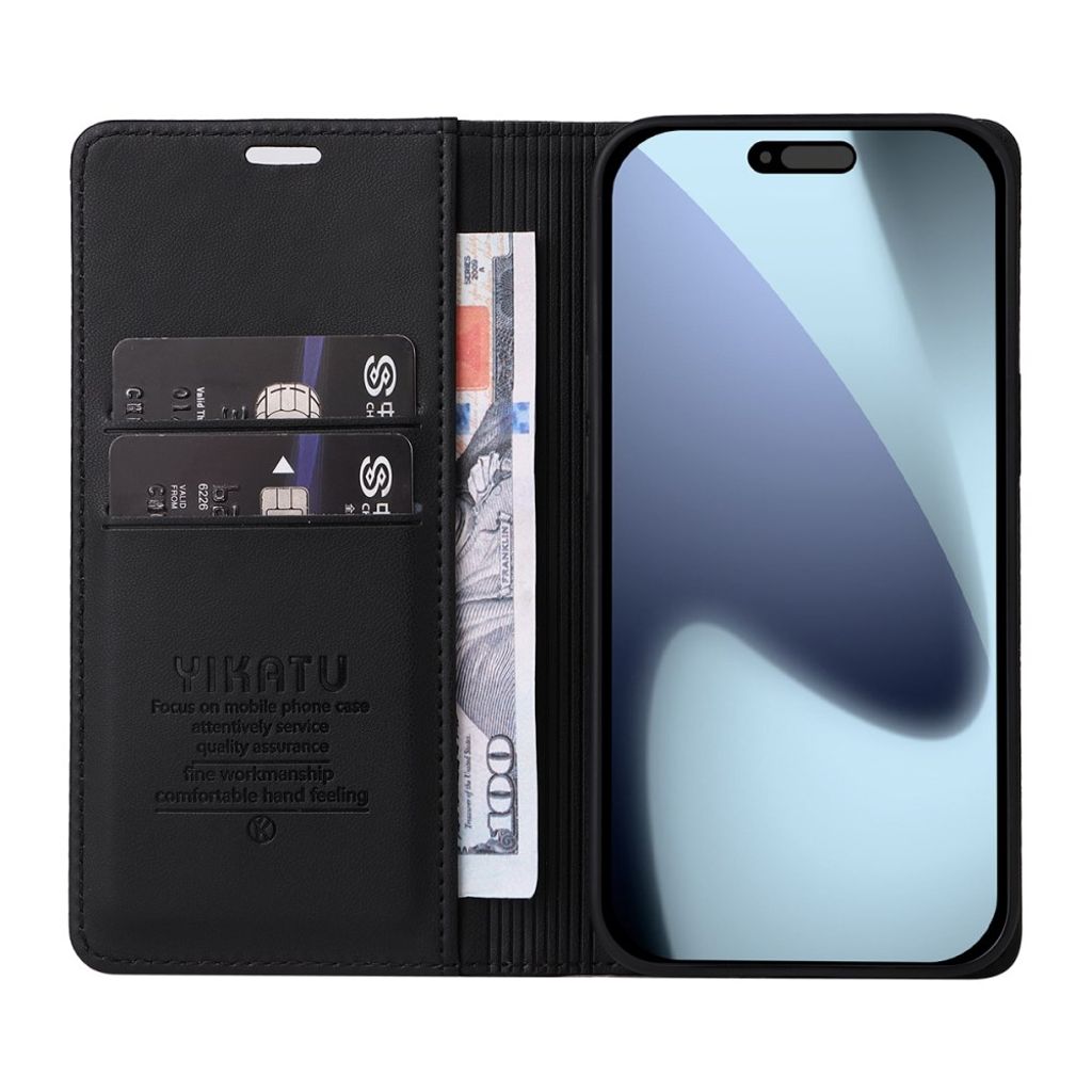 YIKATU iPhone 17 Pro Wallet cover - Black