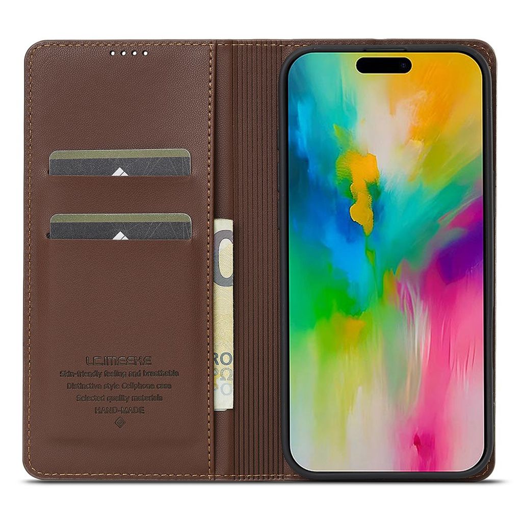 LC.IMEEKE iPhone 17 Wallet Cover - Brown