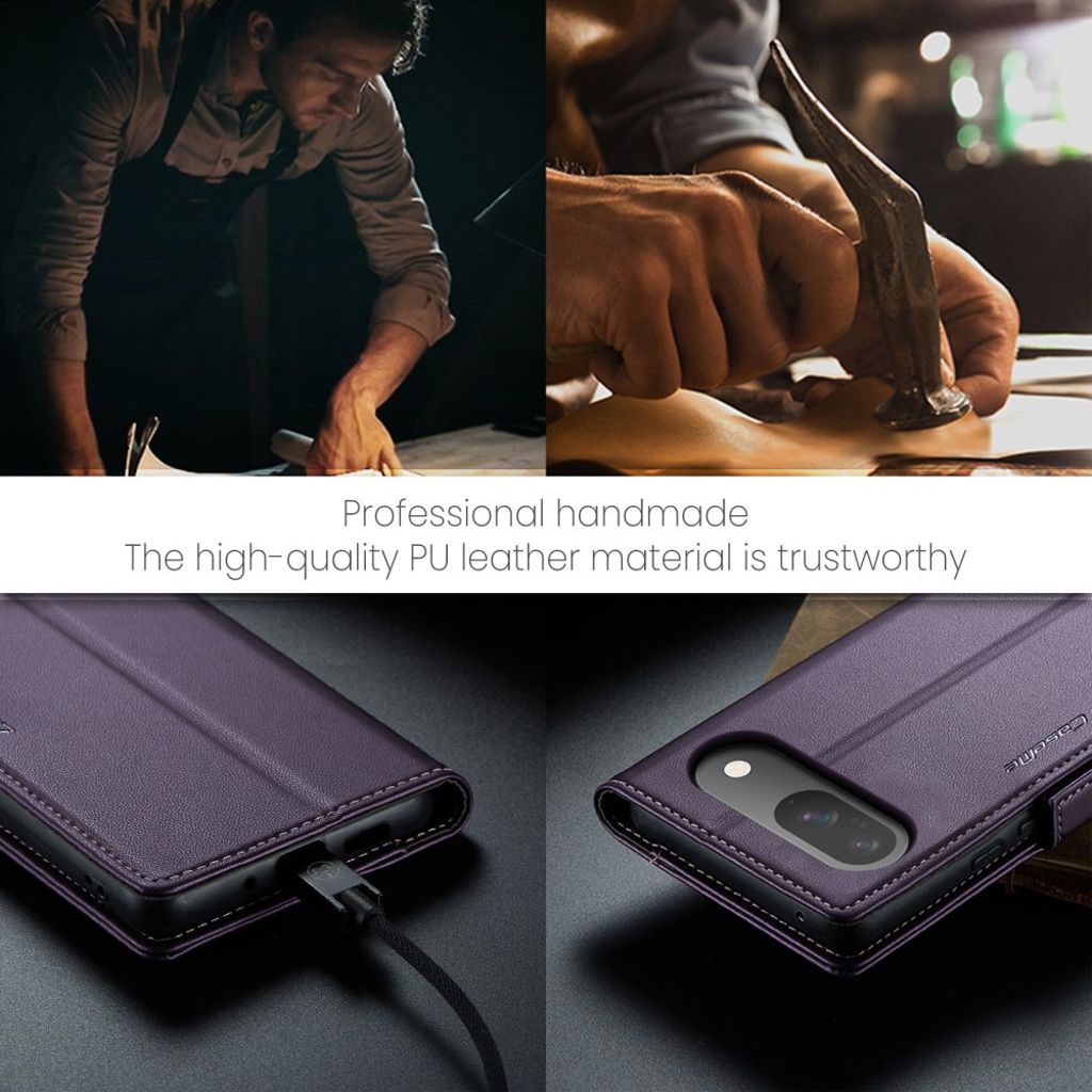 CASEME Google Pixel 10 Pro / 10 / 9 Pro / 9 Kotelo Korttipaikka - Violetti