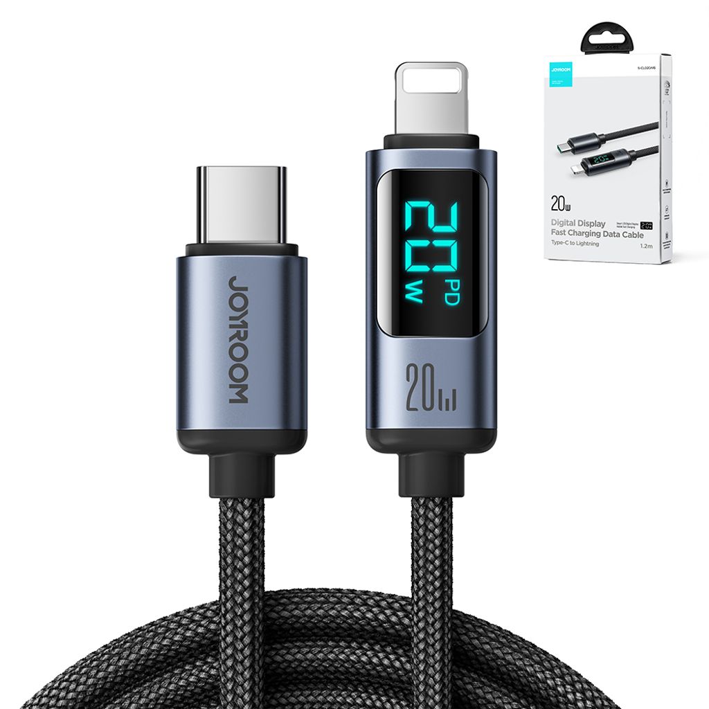 Joyroom Prism Series A16 Lightning / USB-C PD 20W 1,2m kabel - sort