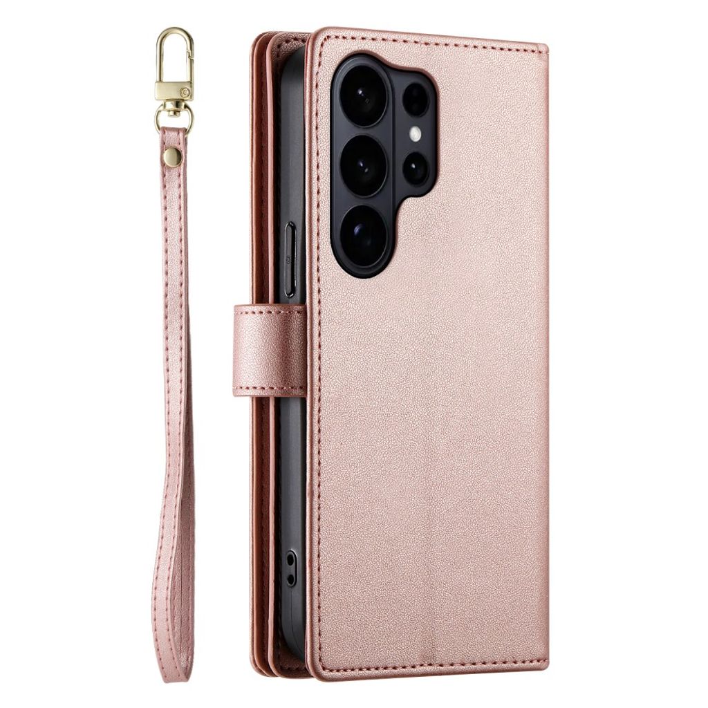 Samsung Galaxy S26 Ultra Plånboksfodral med Avtagbar Rem - Rosa