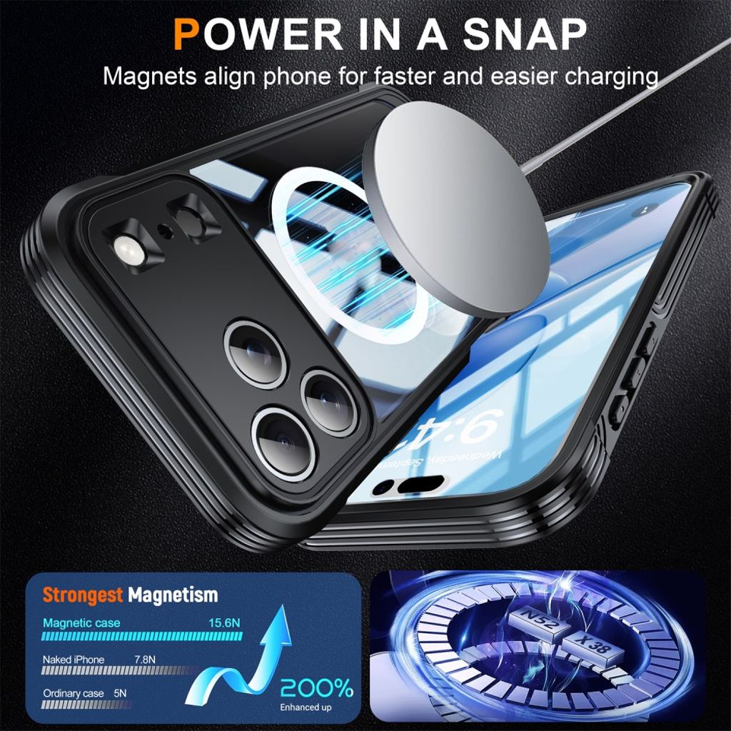 iPhone 17 Pro Max Deksel + Skjermbeskytter - Svart