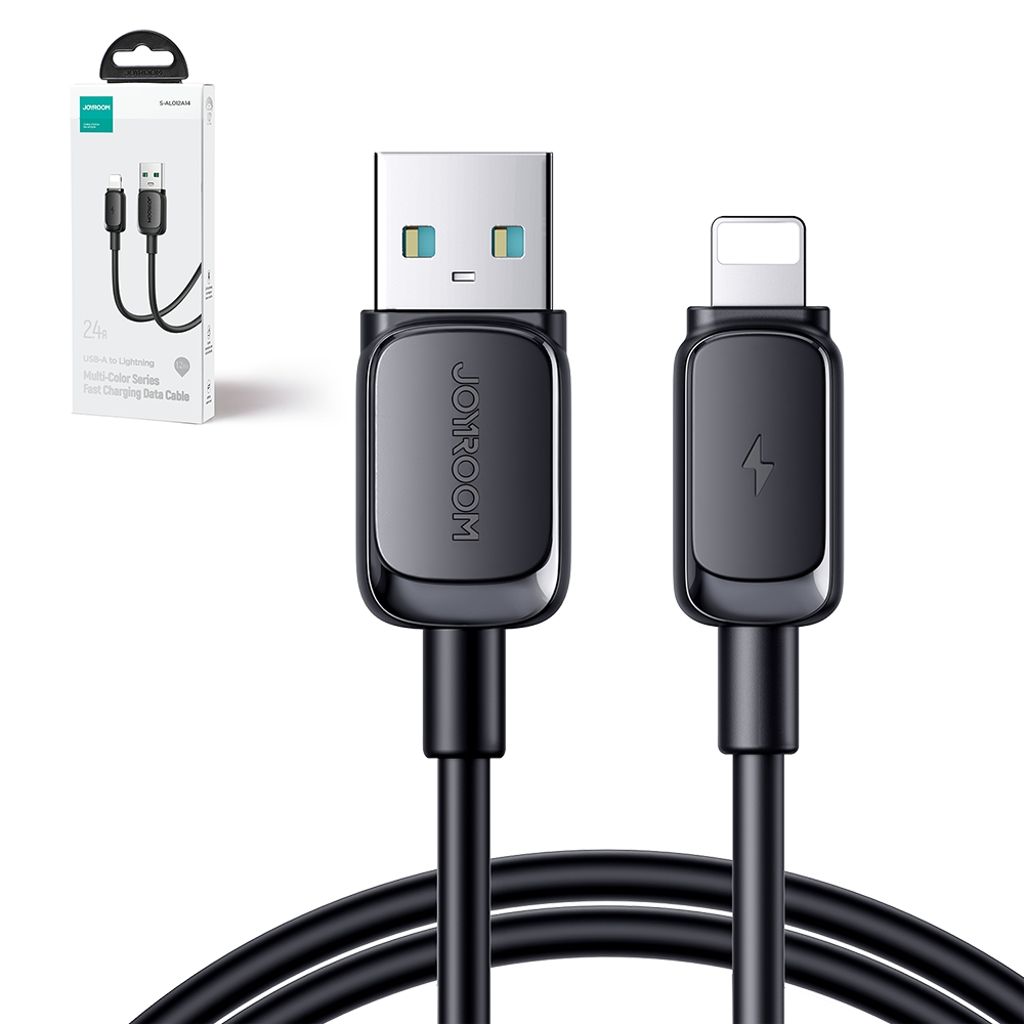 Joyroom Multi-Color Series A14 Lightning / USB-A Kabel 2 m Svart