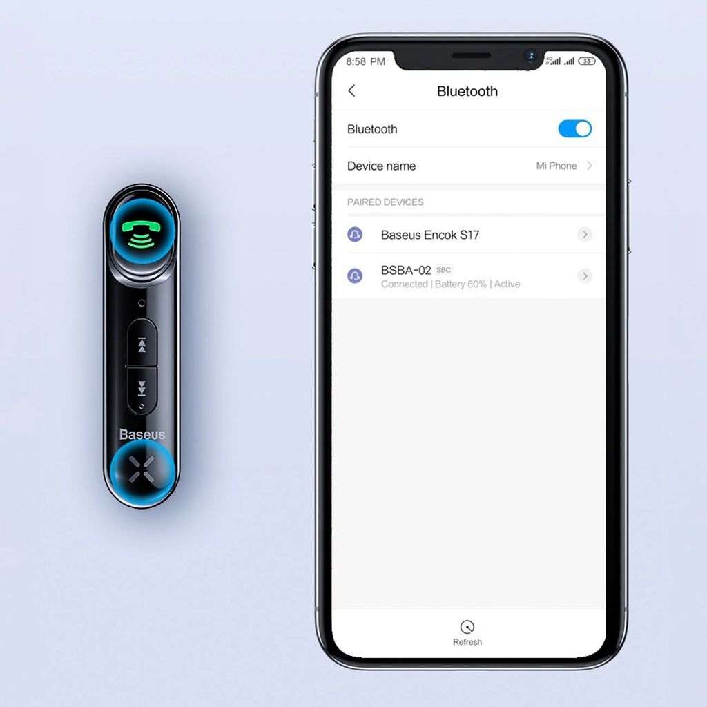 Baseus BSBA-02 Bluetooth AUX -lähetin – Musta